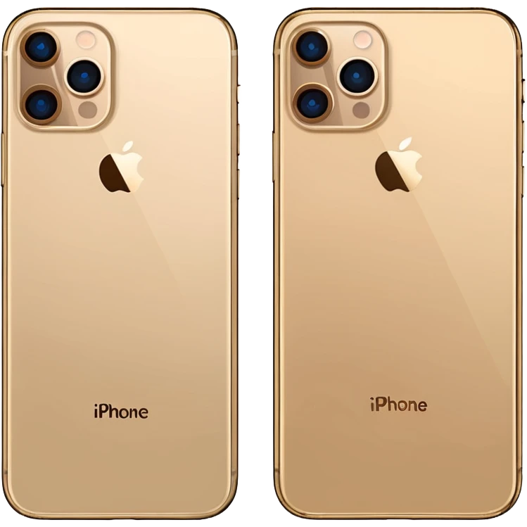 Gold iPhone 16 Pro Max, frontview and rearview emoji