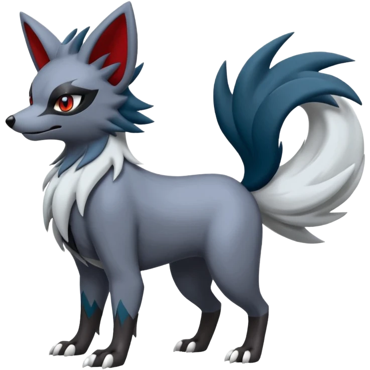 Mightyena-Zorua-Silvally-Fakémon-hybrid-creature (full body)  emoji