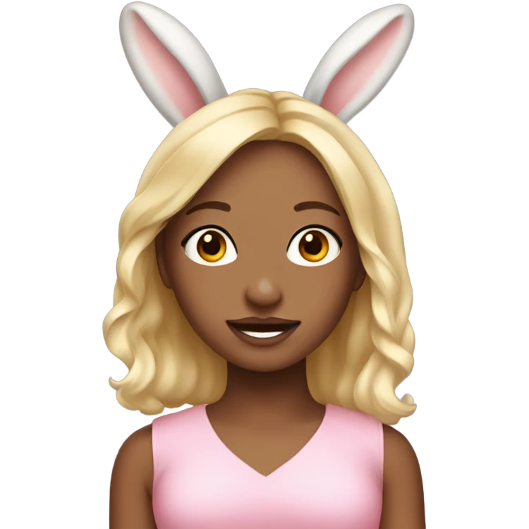 Cute blonde girl with bunny ears emoji
