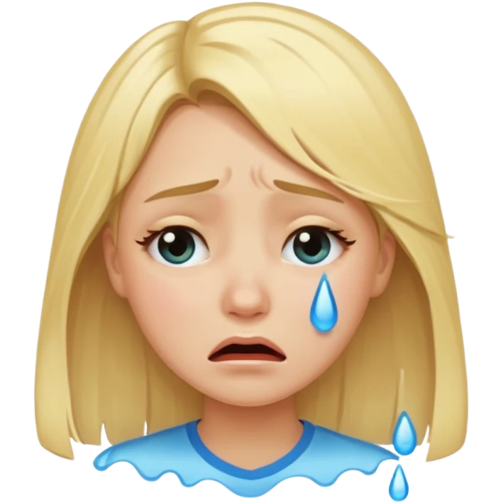 Blonde girl crying emoji