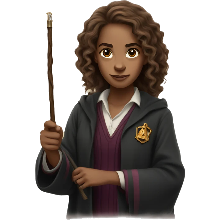 hermione granger with a magic wand emoji