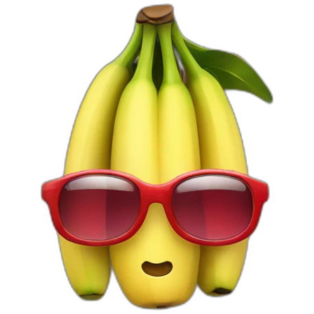 Banane mit aufgerissenen, roten Augen mit Armen und Beinen  emoji
