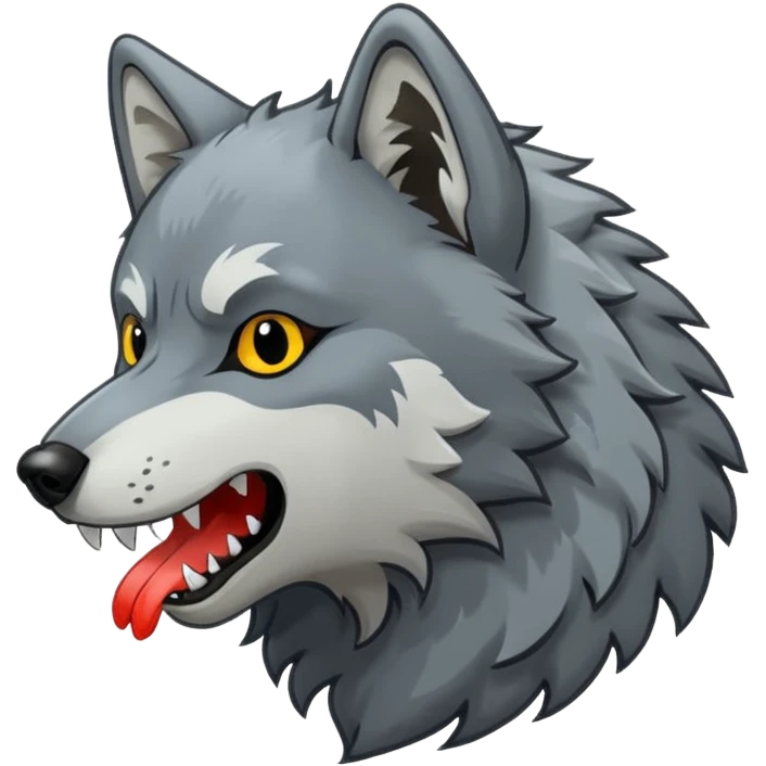 создай стикер волка пожирающего трафарет с надписью СКИДОША emoji