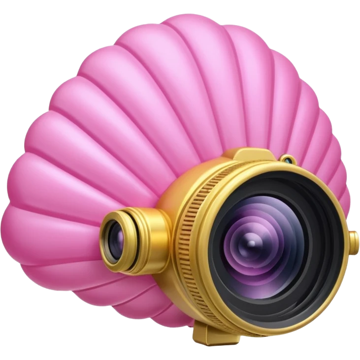 gold rococo pink inflatable puffy balloon shell camcorder emoji