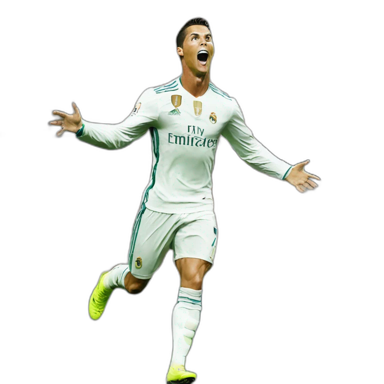 Cristiano Ronaldo celebratin a goal emoji