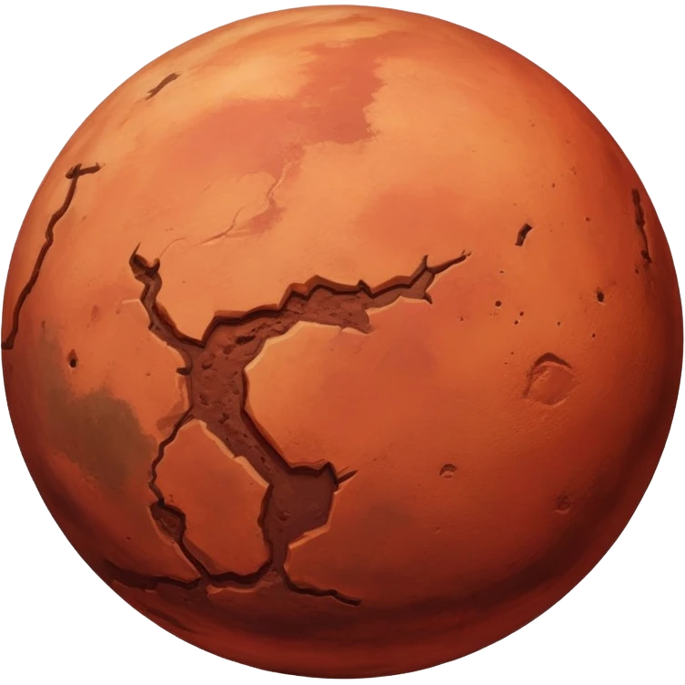 Mars is a round planet realistically emoji