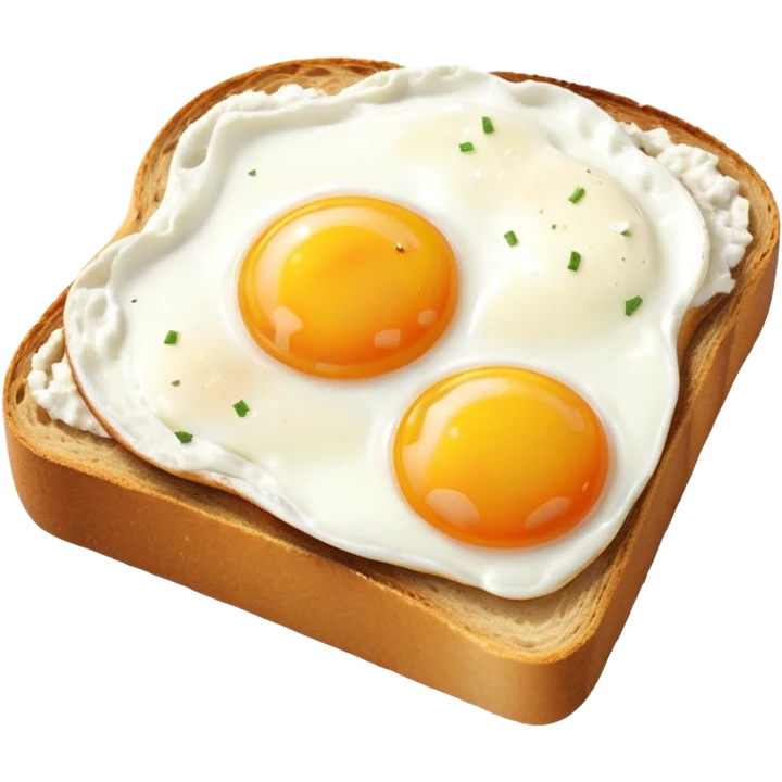 Sour bread toast with cottage cheese and egg on top emoji