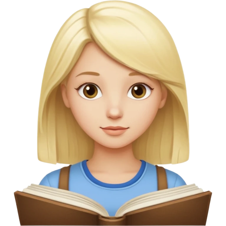 pretty light blonde girl barbie reading huge philosophy book emoji