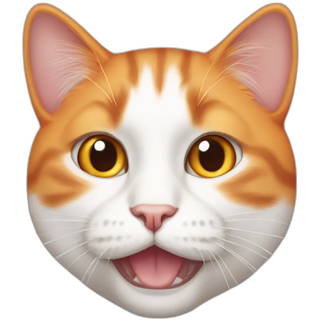 orange white cat missing left eye emoji