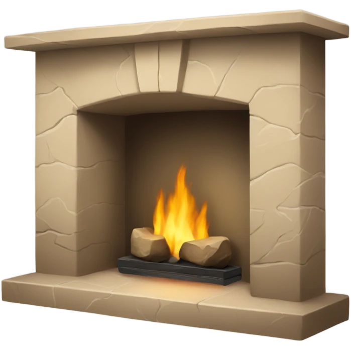 tan stone fireplace  emoji