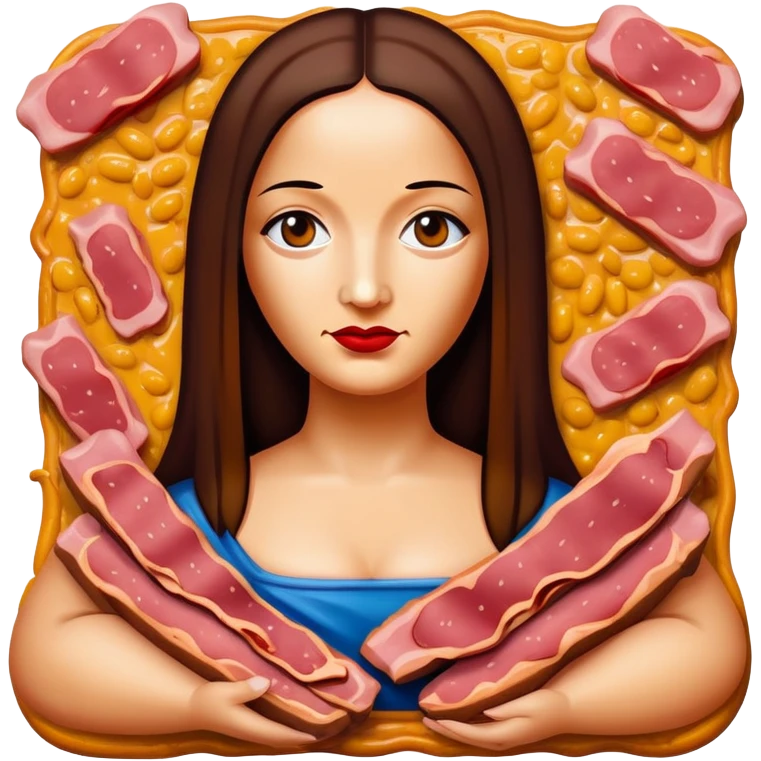 pop art monalisa SPAM meat slop portrait emoji