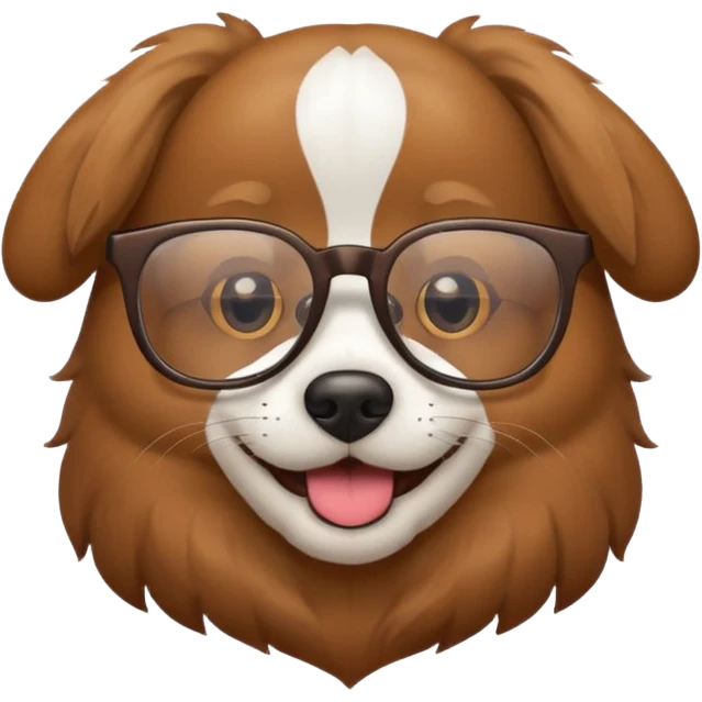 Un perro con gafas emoji