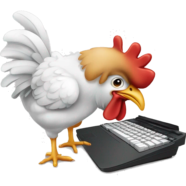 Nando’s chicken pecking on a computer keyboard  emoji