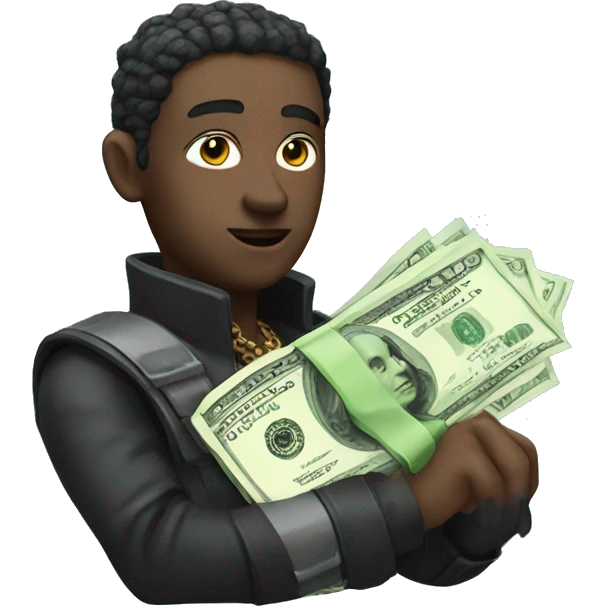 cyber punk holding cash emoji