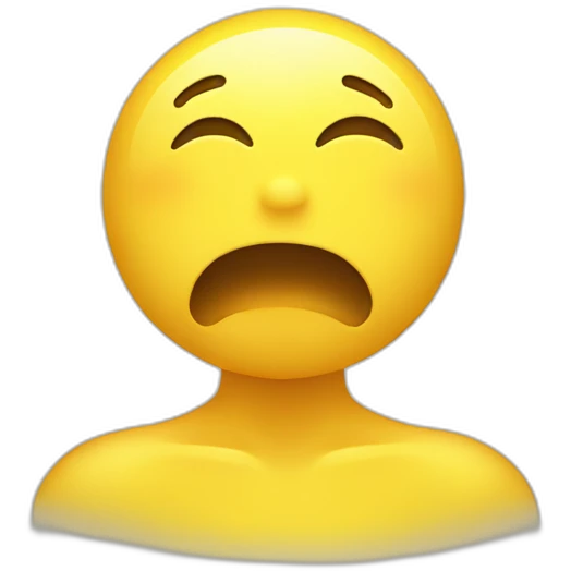 Yellow round face Looking up with sweating emoji