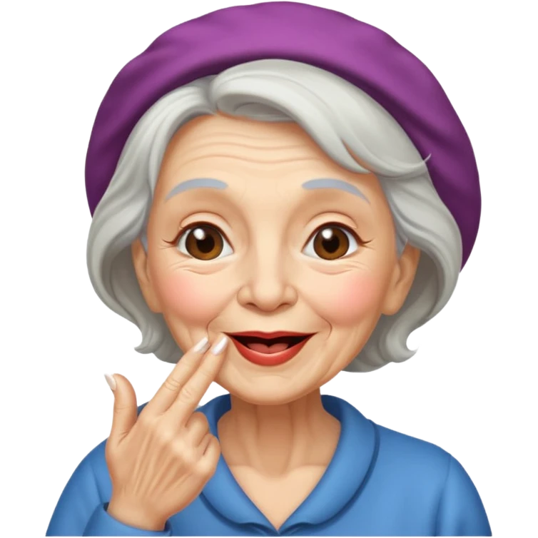 old woman blowing up a kiss  emoji