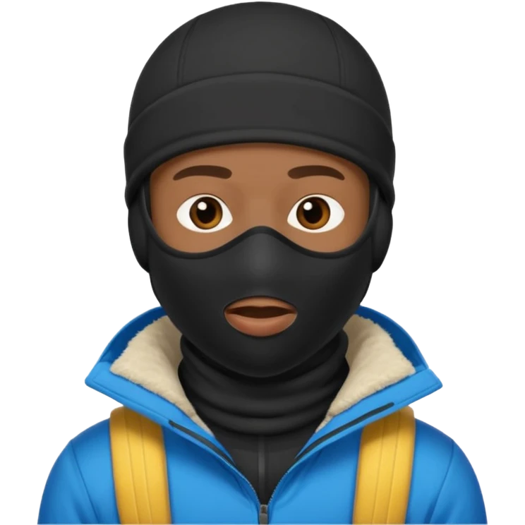 Black man in ski mask emoji