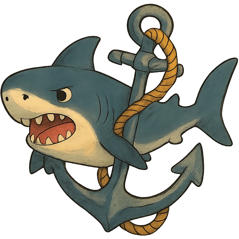 ghibli style shark anchor emoji