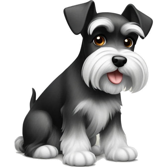 Miniature Schnauzer black and white  emoji