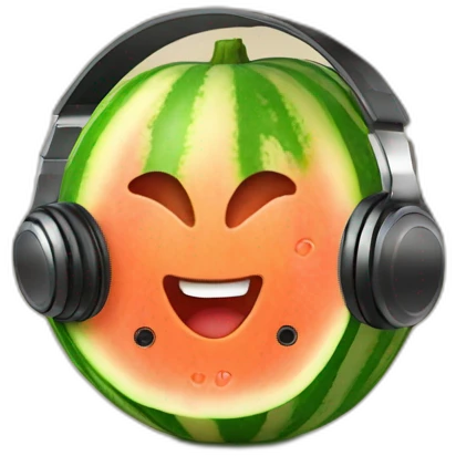 Melon with DJ headset emoji