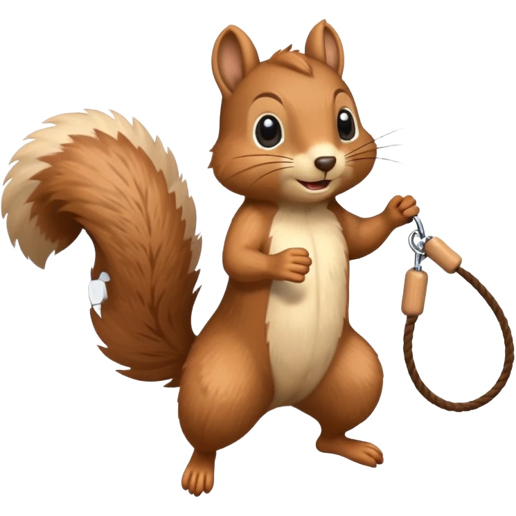 Squirrel playing jump rope emoji
