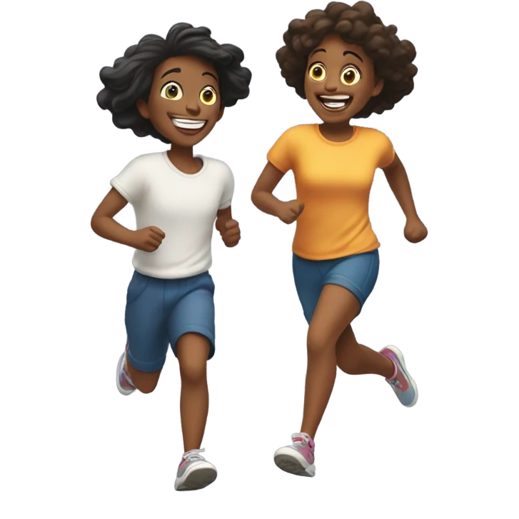 2 besties running away  emoji