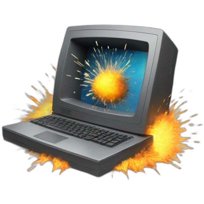 exploding computer emoji