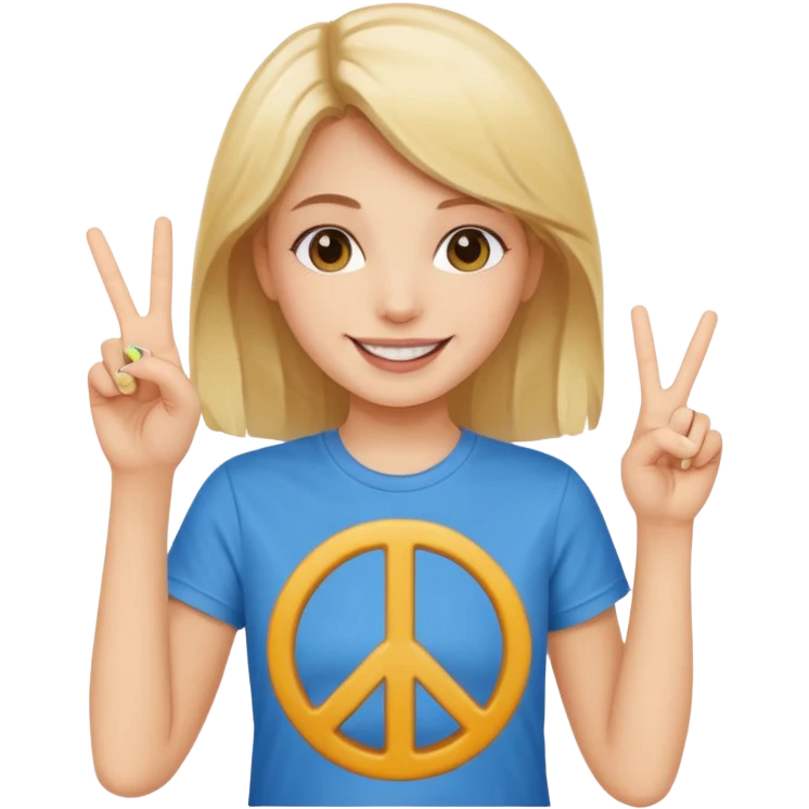 smiling girl with peace sign\ emoji