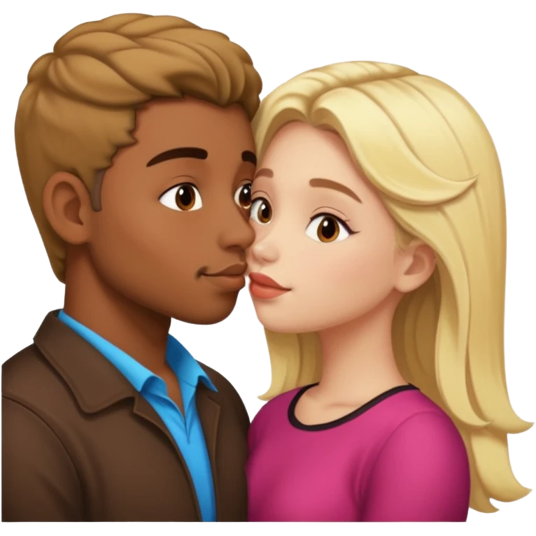 Cute Mexican guy kissing blonde girl emoji