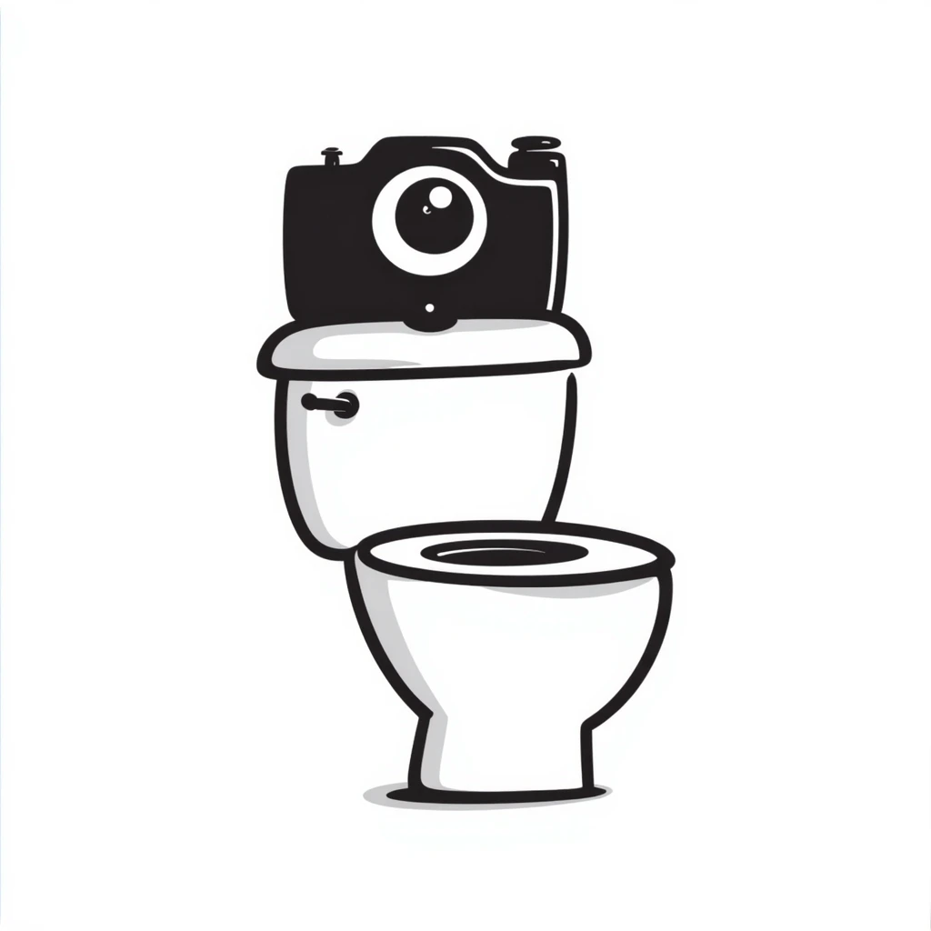 skibidi toilet character from the meme, toilet with camera head emoji