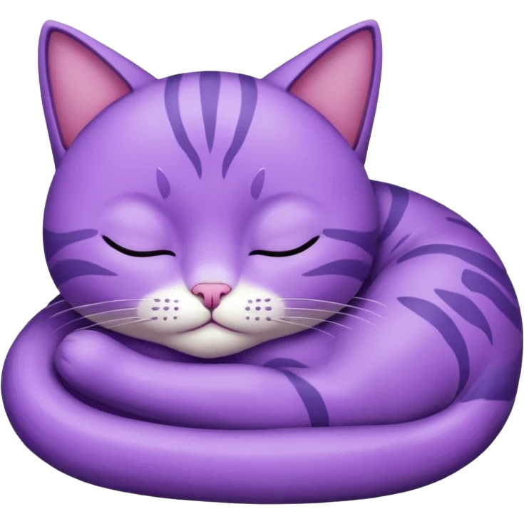 Un gato morado que este durmiendo emoji