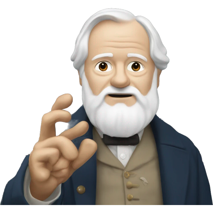 Victor Hugo holding Notre Dame Cathedral in his hands emoji