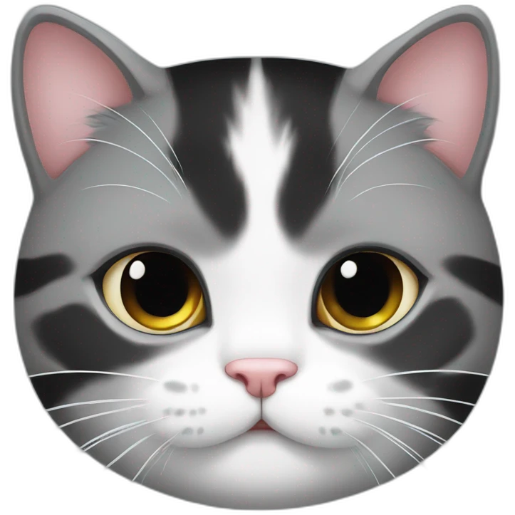 cute chubby black-and-white-cat emoji