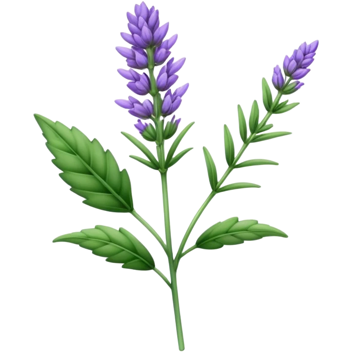 single Lavender, stem, leaf emoji