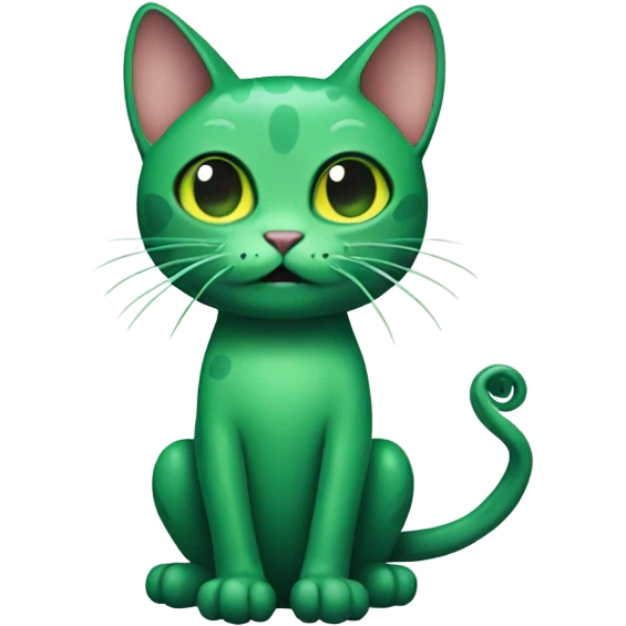 A green cat with octopus arms emoji