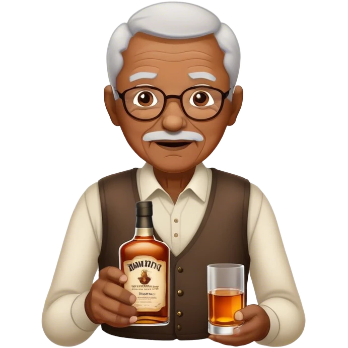 Anciano con botella de wiskey en la mano emoji