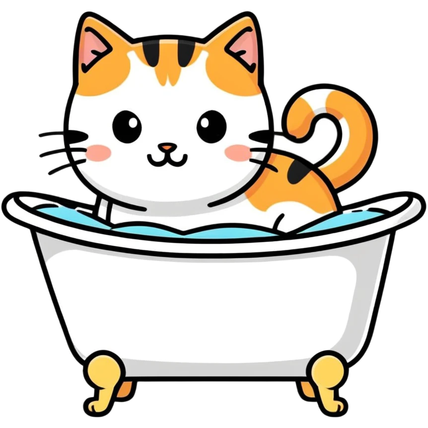Cat in bathtub emoji