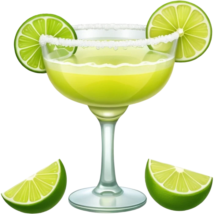 Margarita – glass with salted rim, lime wedge emoji