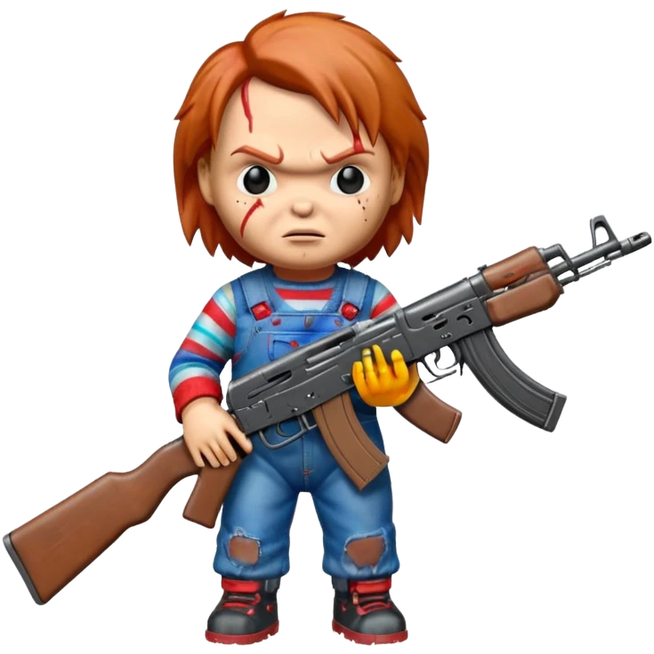 Chucky Doll with ak emoji