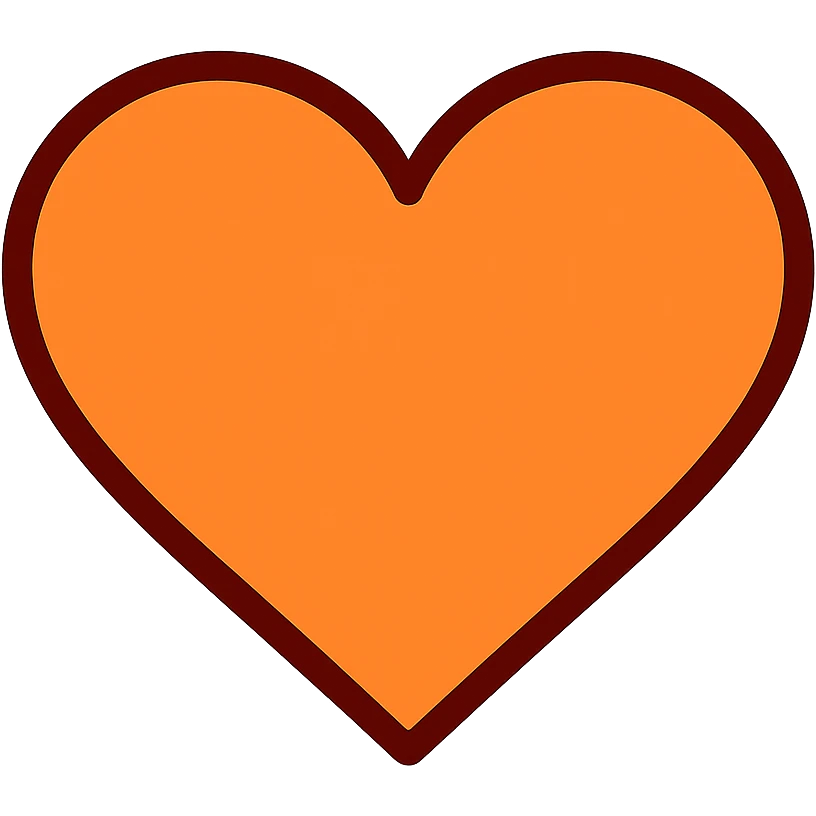 orange heart icon with colored outline emoji