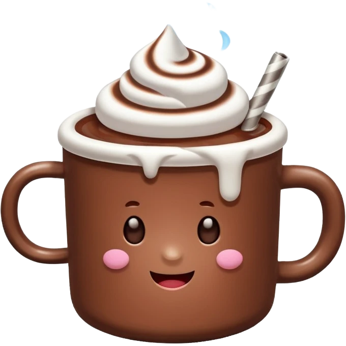 hot chocolate with marshmallows  emoji