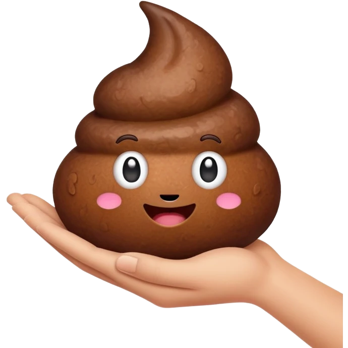 hand holding poo emoji emoji