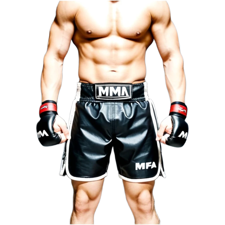 Черные перчатки и надпись на них MMA emoji