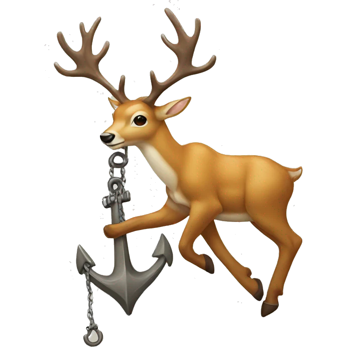 Deer Climbing Anchor emoji
