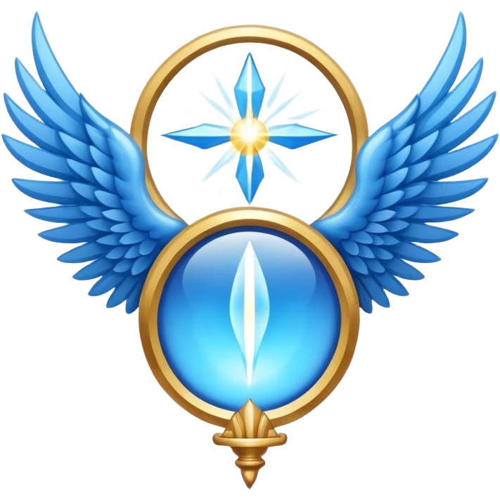 small wings emblem holy light blue emoji