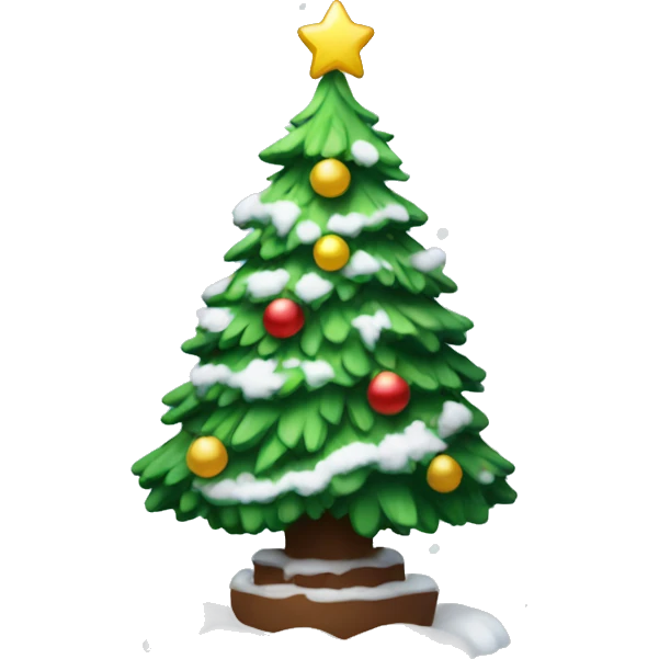 A christmas tree with snow emoji