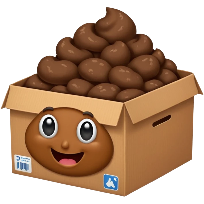 Una caca en una caja emoji