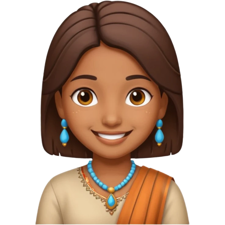 an ios genmoji for a cute indian girl emoji