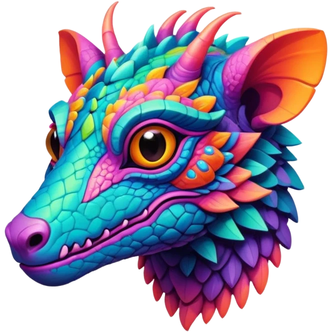 Dark vibrant pastel bright neon colorful edgy exotic painted Fakémon-Pokémon-Vernid-creature emoji