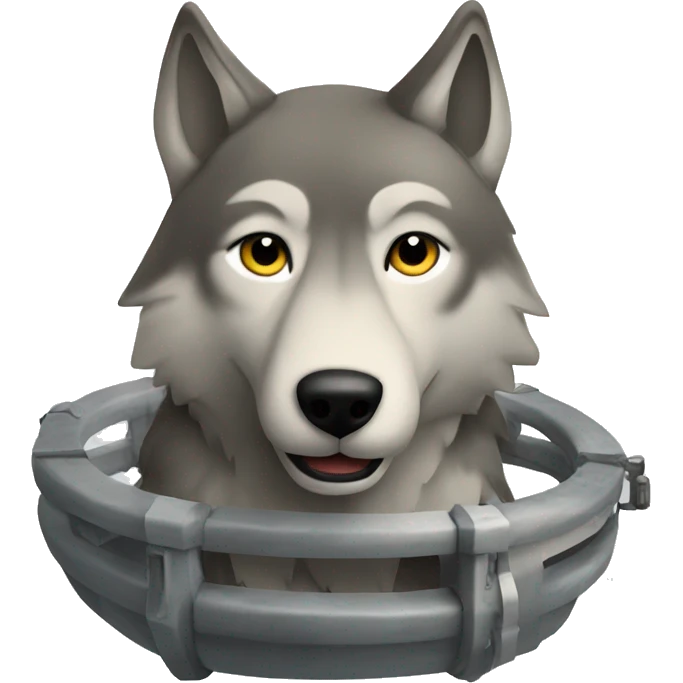 wolf in a pontoon wheel emoji